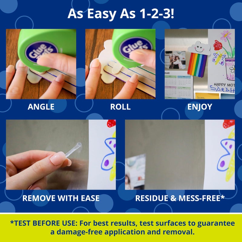 Glue Dots نقاط الغراء، نقاط قابلة للإزالة، موزع Dot N' Go، مزدوج الجوانب، 3/8 بوصة، 0.38 بوصة، 1200 نقطة، شريط غراء للحرف اليدوية، نقاط لاصقة، بديل الغراء السائل، شفاف، 6 عبوات - Image 3